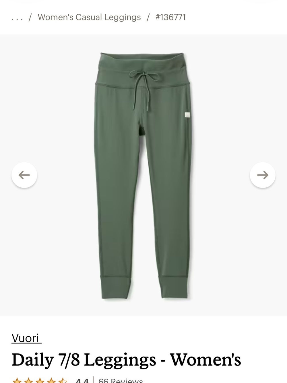 Vuori Daily Leggings-22” Agate Green